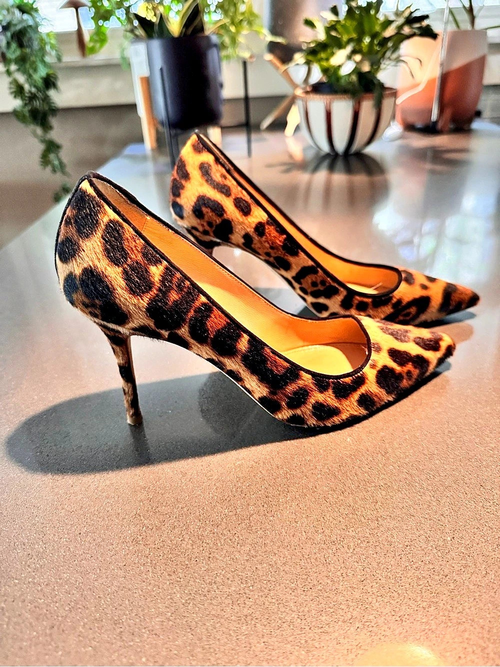 J.Crew Collection Leopard Calf Hair Pumps Brown & Black US 7